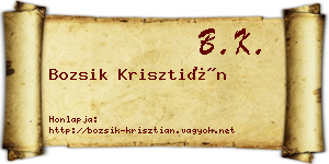 Bozsik Krisztián névjegykártya