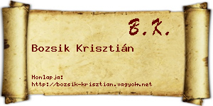 Bozsik Krisztián névjegykártya